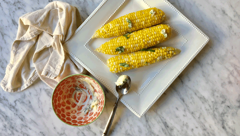 Basil-y Ghee Corn on the Cob