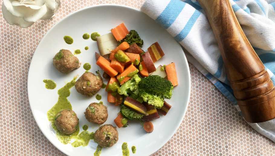 Meatballs with Cilantro Chive Sauce - Prescribe Nutrition