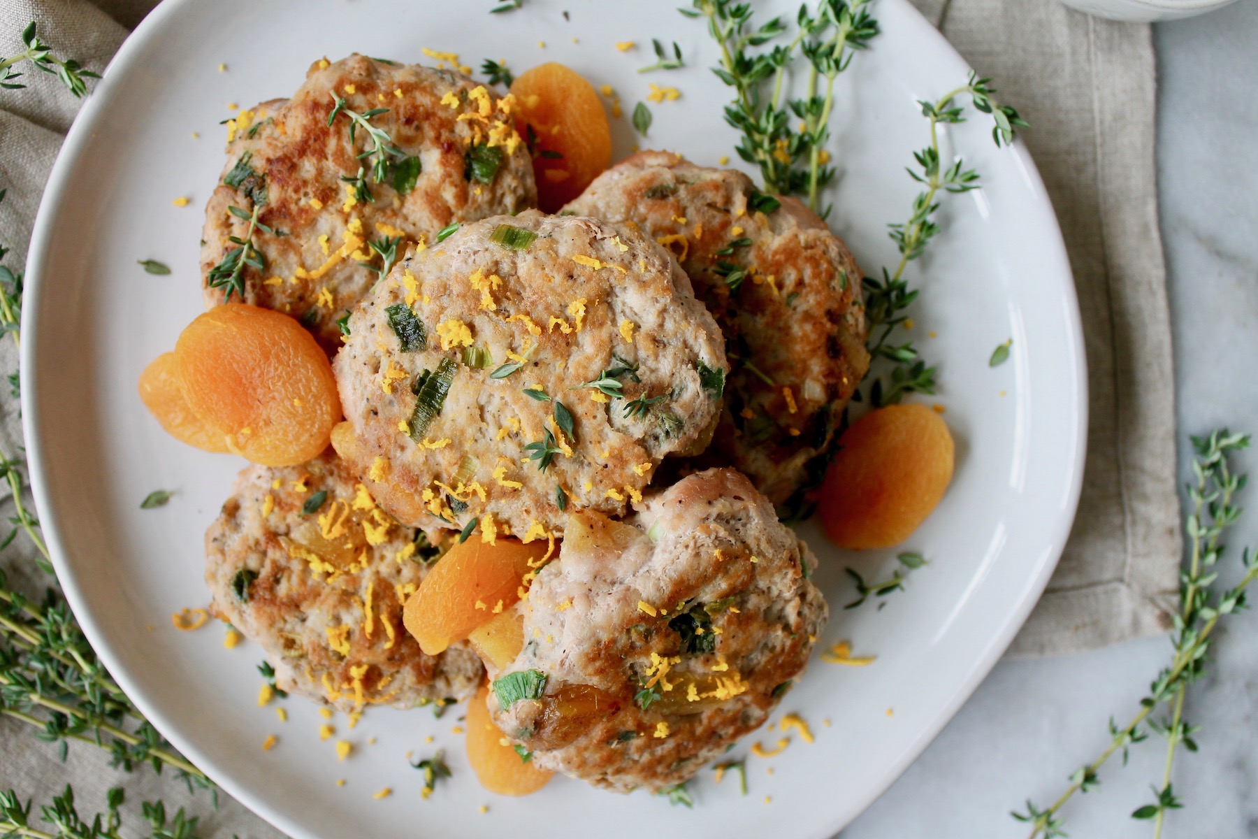 Apricot Thyme Turkey Breakfast Sausage
