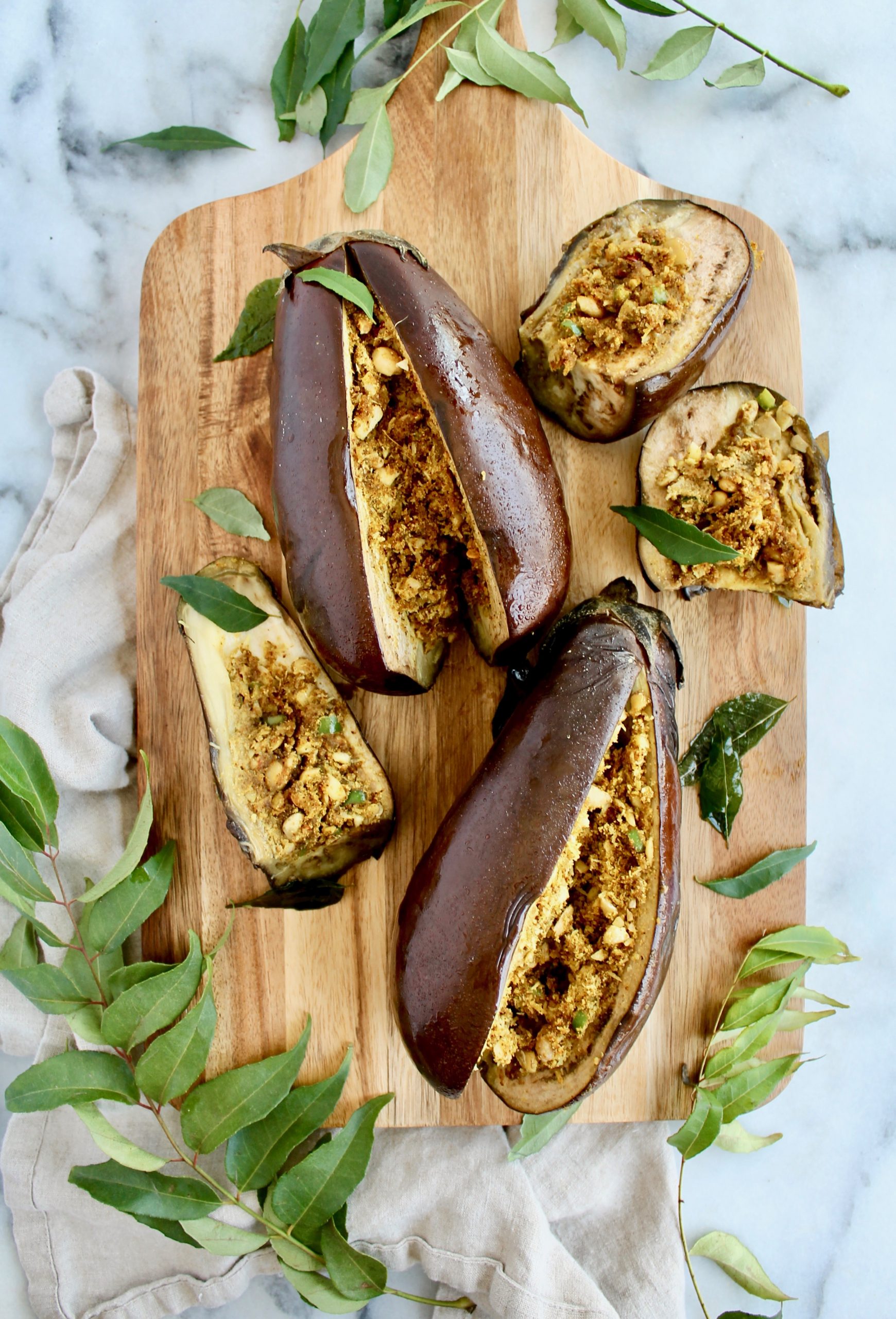 Masala Stuffed Eggplants